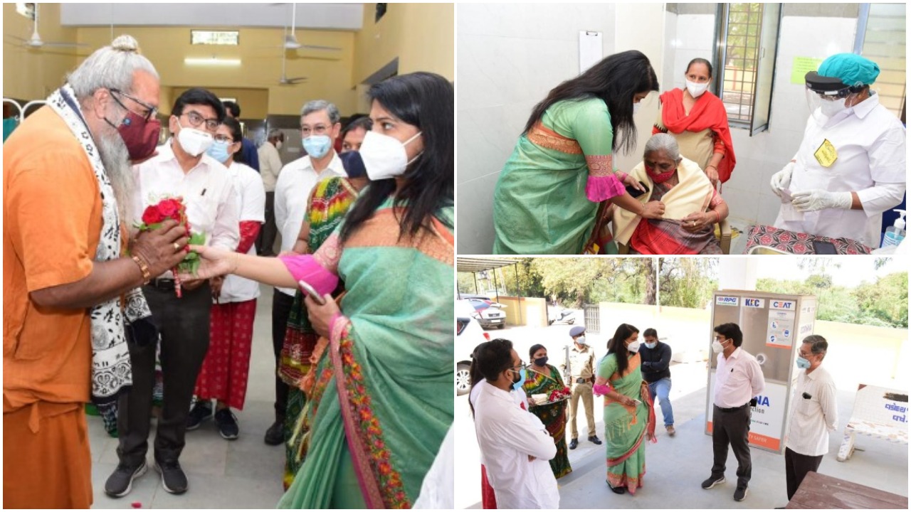 Vadodara District Collector Shalini Agarwal applauded the elders vaccinated at Varnama Primary Health Center
