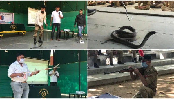 NCC cadets learned the basic skills to identify and rescue snakes