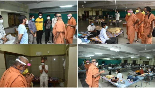 Essential care of corona patients at Swaminarayan temple at Karelibagh in Vadodara