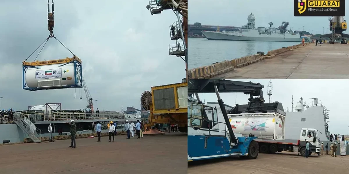 Indian Naval ships arrives at New Mangalore port carrying critical medical stores