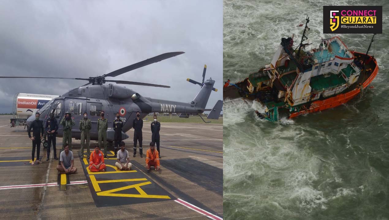 Indian Navy Search and Rescue in view of cyclone Tauktae