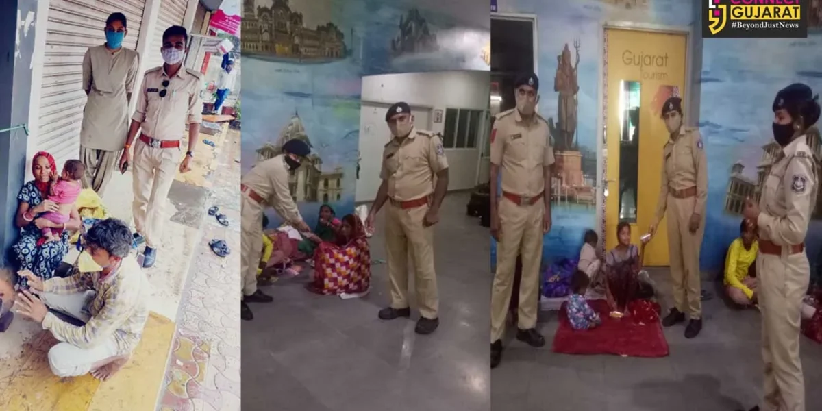 Vadodara police She team help a family became homeless after cyclone effect in city