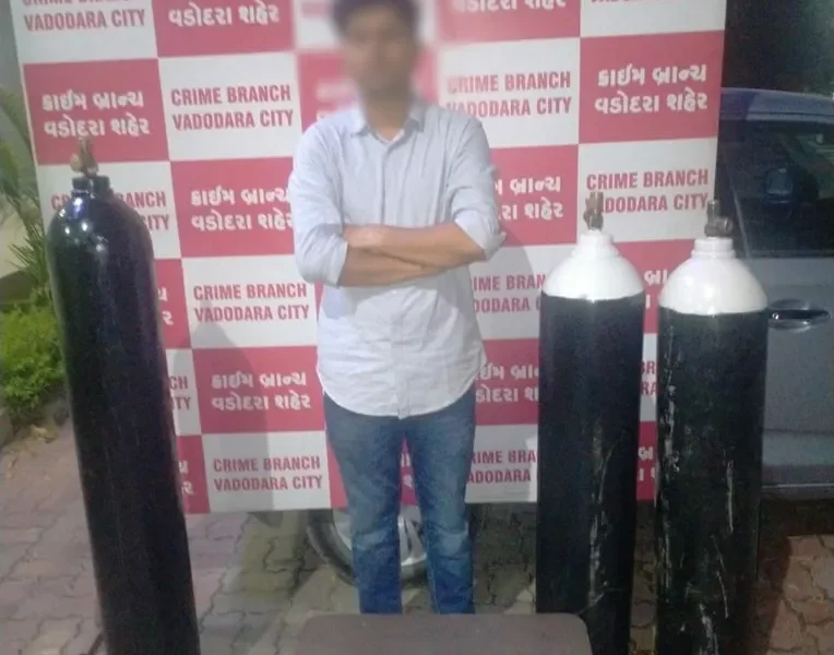 Vadodara crime branch arrest one for black marketing of medical oxygen cylinder
