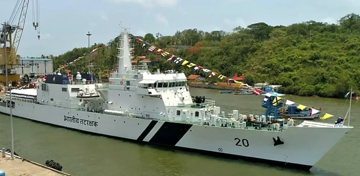 Commissioning of offshore patrol vessel ICGS Sajag at Goa