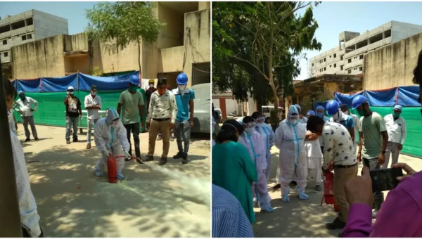 Fire safety training provided by professional agency at Padra Community Health Center