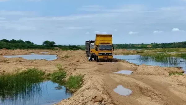 Unauthorized mining and transportation of sand caught in Bhimpura village of Dabhoi taluka