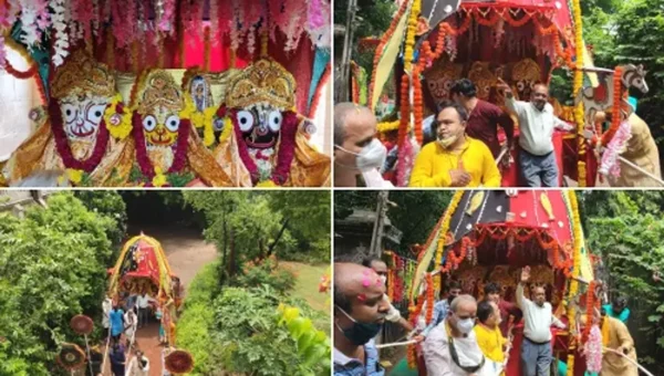 Prince Ashokaraje Gaekwad school in Vadodara celebrated the Jagannath Rathyatra inside the premises