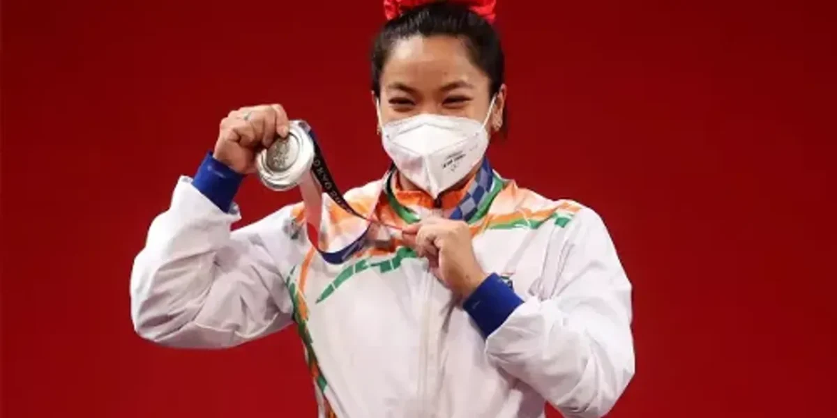 India’s first medal winner at Tokyo Olympics Mirabai Chanu gets hero’s welcome on return to country