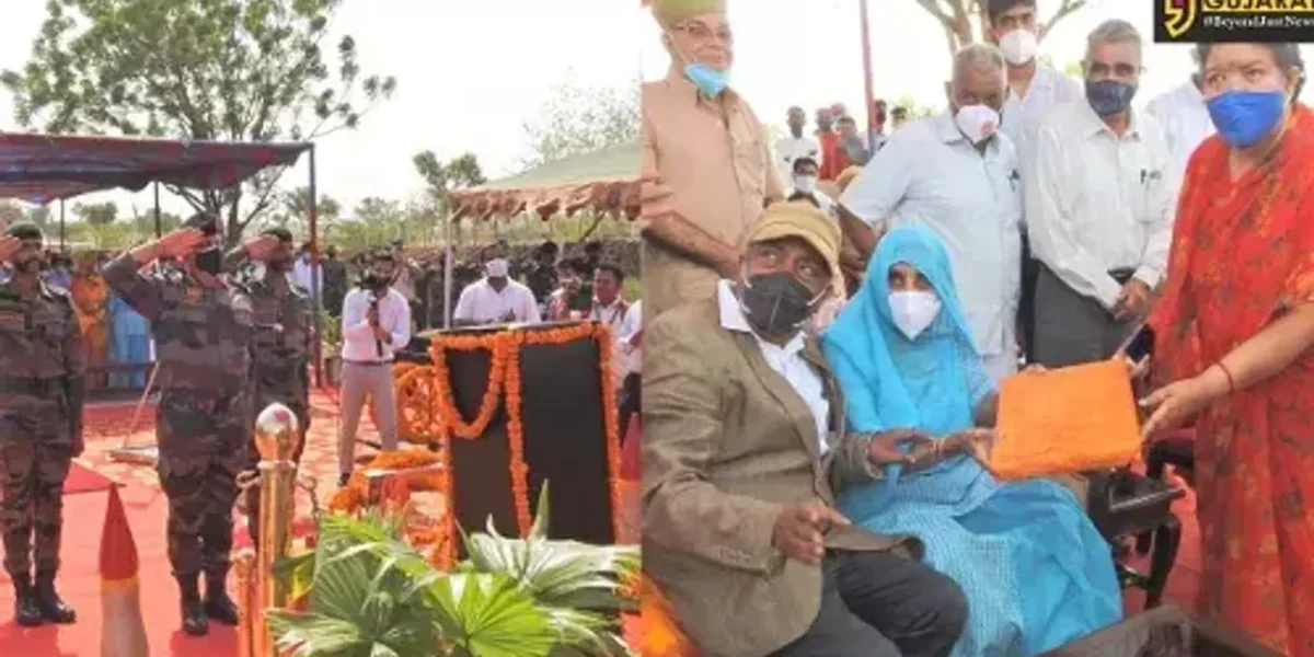 Swarnim Vijay Mashal reaches Garha Shergarh, hometown of late Brigadier Udai Singh Ji Bhati Mahavir Chakra