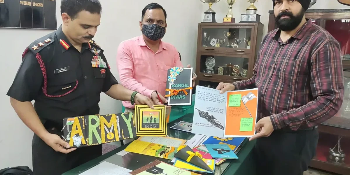 Vadodara NCC cadets prepared greeting cards to express gratitude towards soldiers
