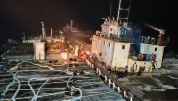 Indian Coast Guard rescues 12 crew of MV Kanchan in distress off Umargam in Gujarat
