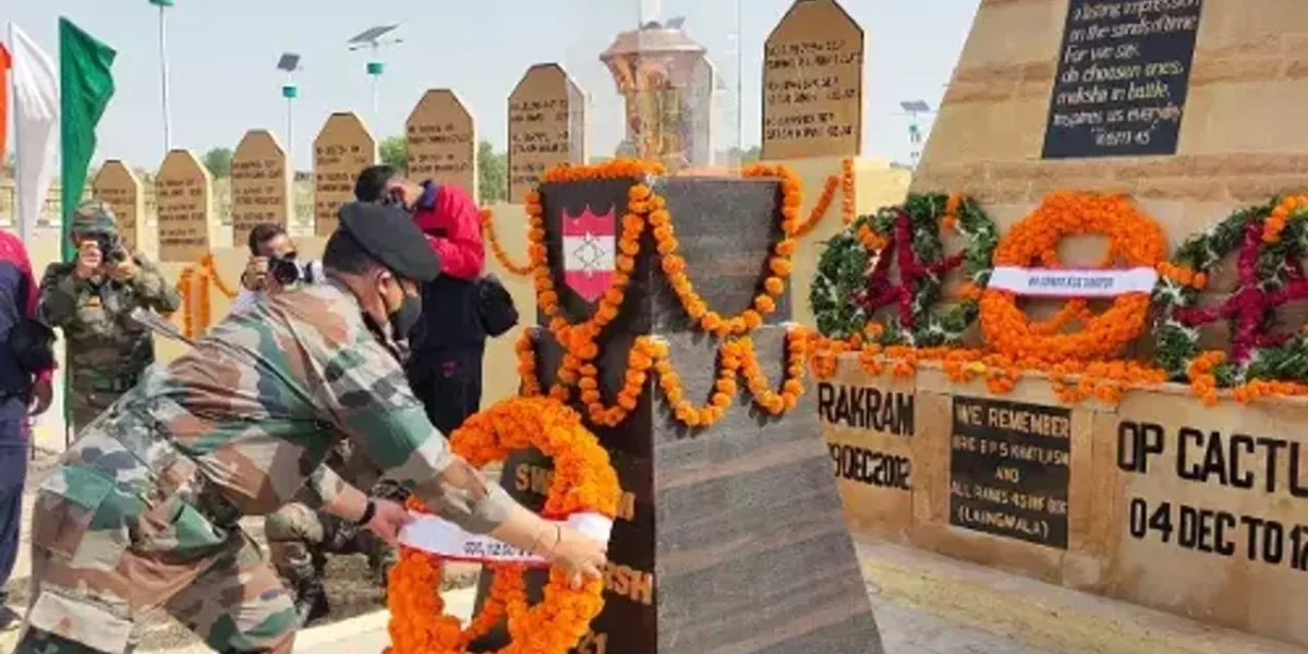 Swarnim Vijay Varsh victory flame arrives at battleground of 1971 Indo Pak war – Laungewala
