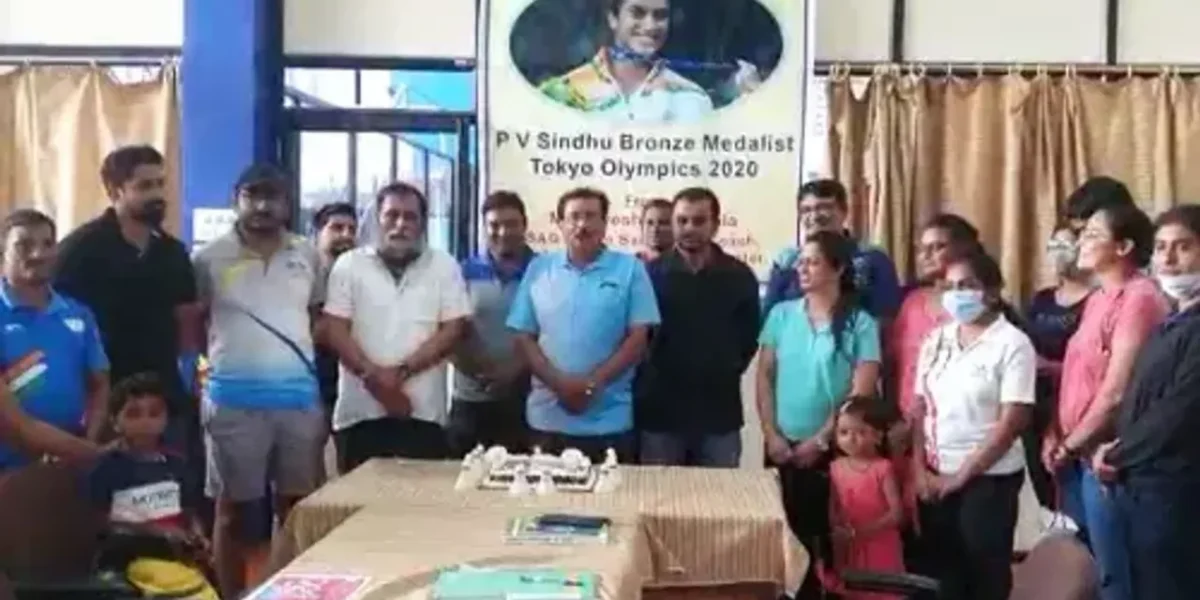Sindhu’s achievement of winning, celebrated by the Vadodara District Sports Training Center