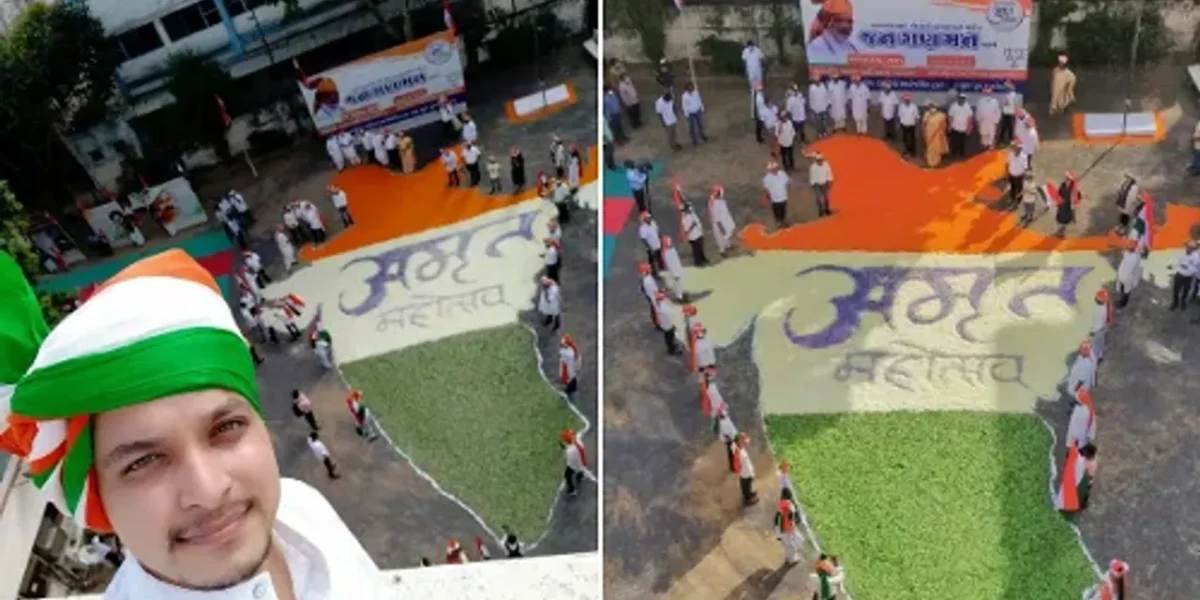 Vadodara artist created map of India with flowers to celebrate 75th Independence Day