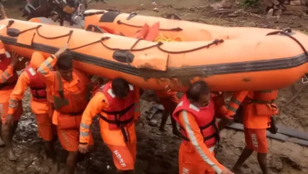 06 BN NDRF at Vadodara conducting rescue operations in flood-hit areas of Rajasthan