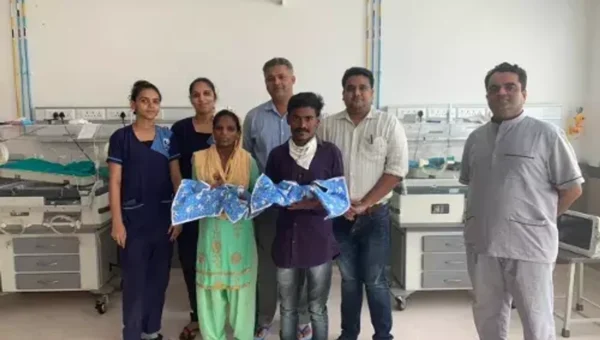 Premature twins get new life after 38 days of intensive treatment with kangaroo method at Charusat Hospital