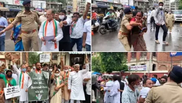 Vadodara Congress protest against Gyanshakti celebration by the BJP government
