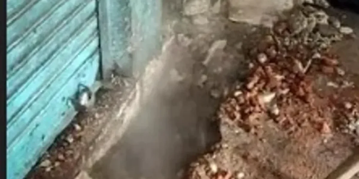 Smoke emitted due to short circuit in the underground electrical wires in a shop at Pratapnagar area in Vadodara