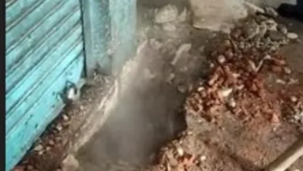 Smoke emitted due to short circuit in the underground electrical wires in a shop at Pratapnagar area in Vadodara