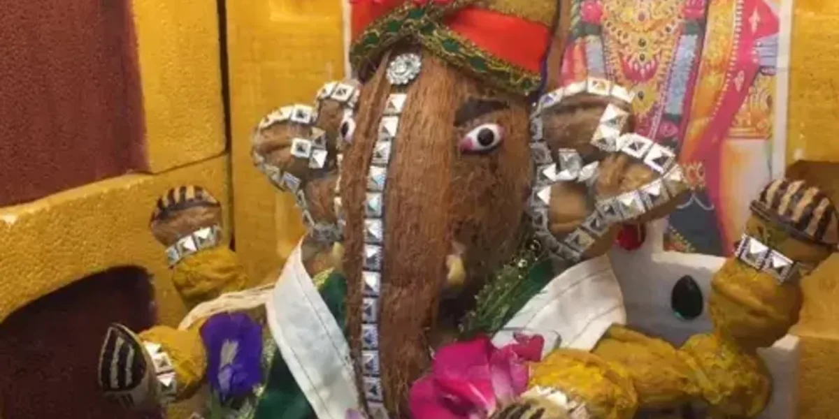 Vadodara youth made Ganesha idol with dry fruits and coconut