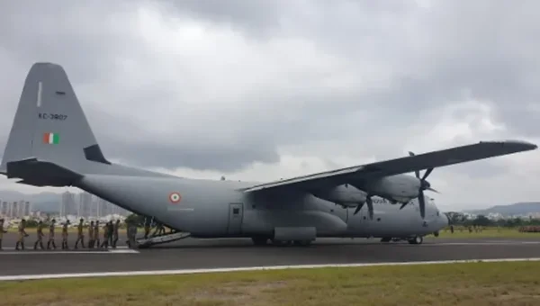 C-130 aircraft lands at National Defence Academy