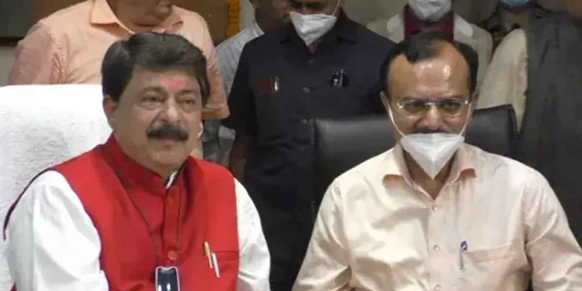 Revenue and Law Minister Rajendra Trivedi formally took charge on Sunday