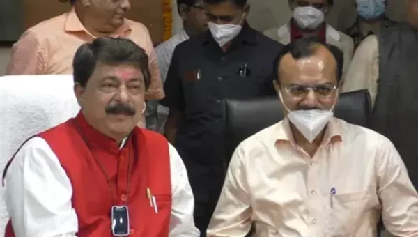 Revenue and Law Minister Rajendra Trivedi formally took charge on Sunday