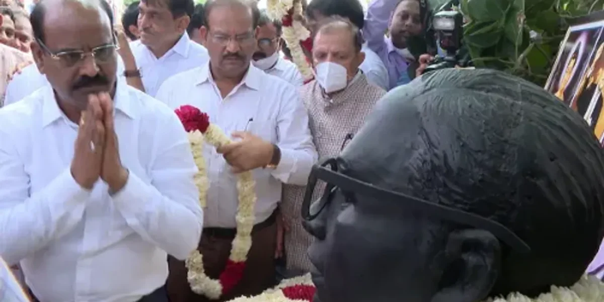 Pradip Parmar, Minister of Social Justice and Empowerment paid respect to Bharat Ratna Dr. Baba Saheb Bhimrao Ambedkar