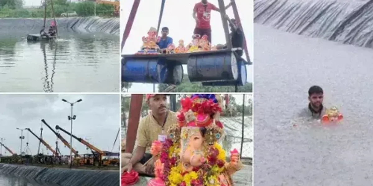 Vadodara bids emotional farewell to Lord Ganesha with eco friendly way