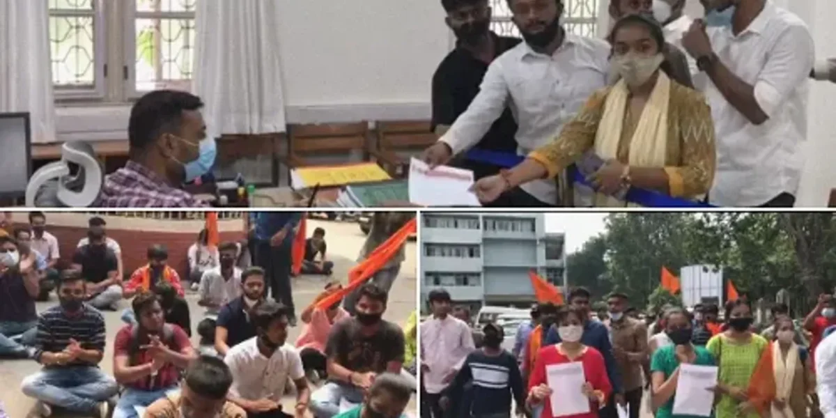 Vadodara ABVP strongly protest against the VNSGU Surat incident