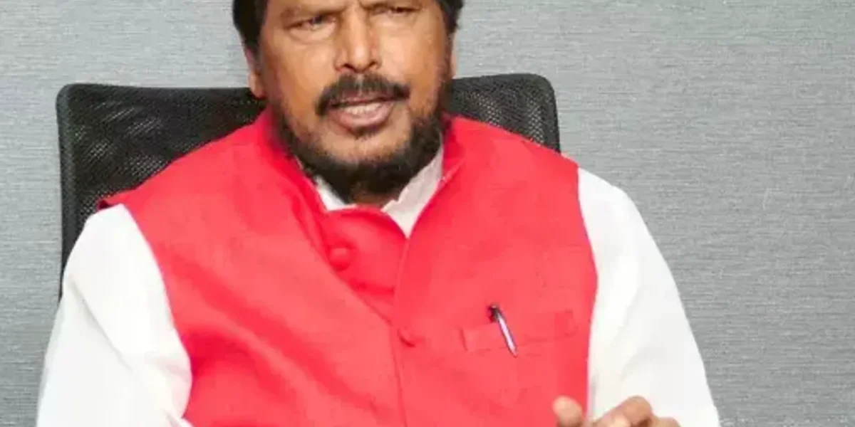 Ramdas Athawale Minister of State for Social Justice and Empowerment on a visit to Vadodara