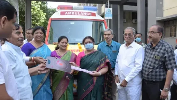 Minister of State for Women and Child Development Manisha Vakil launched ICU on Wheels ambulance at Gotri hospital in Vadodara