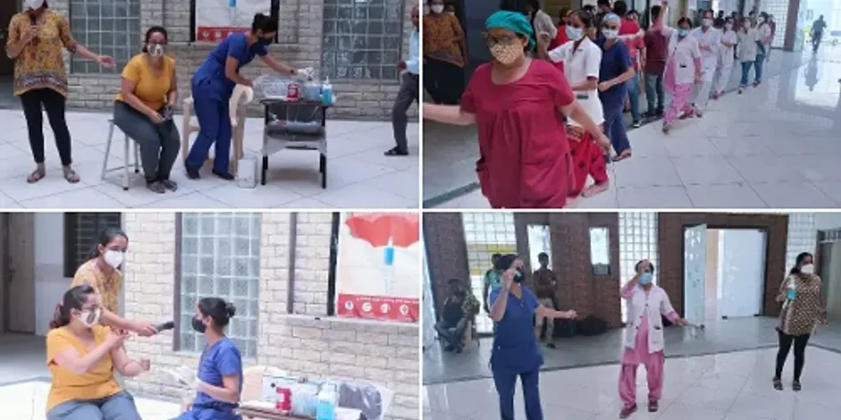 100 crore vaccination celebration at SSG hospital in Vadodara
