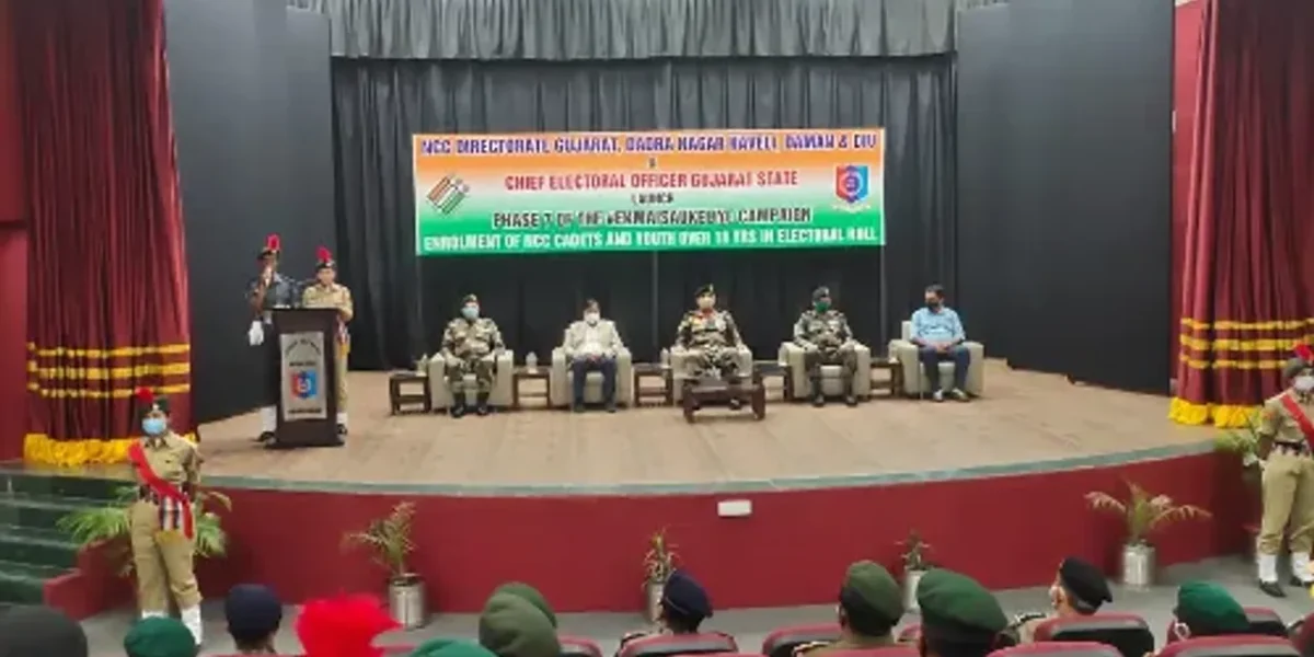 Major General Arvind Kapoor ADG Director NCC Directorate Gujarat launched 7th Phase of NCC campaign #EkMaiSauKeLiye