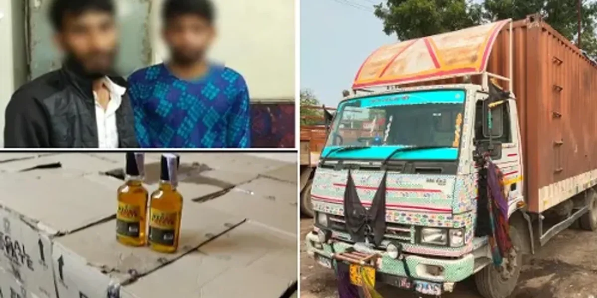 Vadodara rural local crime branch caught IMFL worth around 8 lakhs hidden in between chairs inside a container