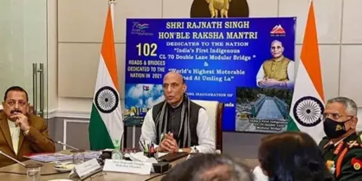 Rajnath Singh inaugurates 27 BRO projects, several of which are close to the Chinese border
