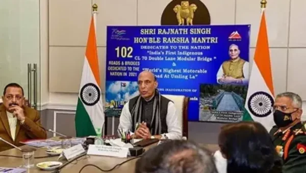 Rajnath Singh inaugurates 27 BRO projects, several of which are close to the Chinese border