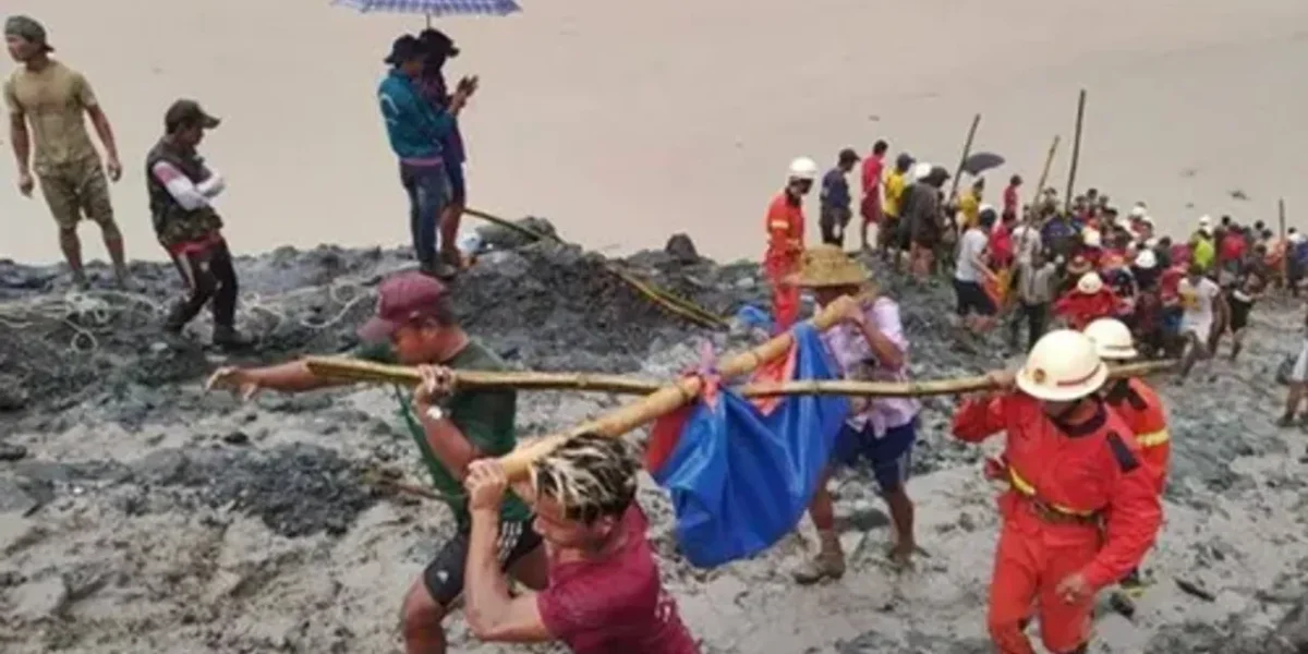 A landslide at a Myanmar jade mine has left dozens of people missing