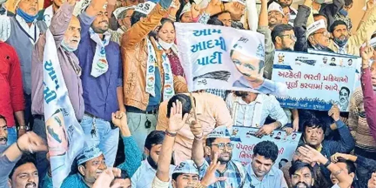Gujarat: 65 AAP leaders arrested for protest outside BJP headquarters got bail