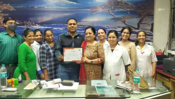 Certificate of Appreciation for the ninth consecutive time for maximum testing and counseling of HIV / AIDS through Vatsyayan Kendra to ICTC of Sayaji Hospital