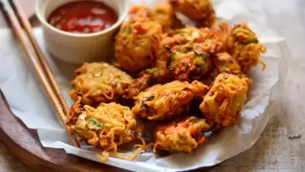 A mouth watering snack made out of our fav noodles-Maggi pakoda