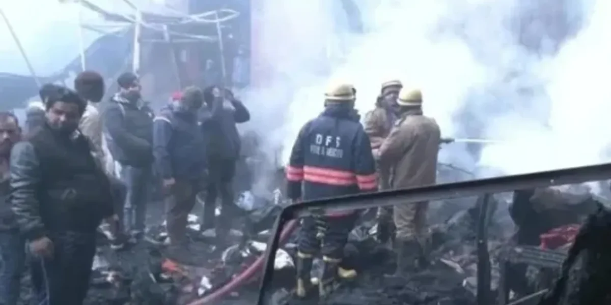 A fire broke out in Delhi’s Lajpat Rai Market, burning 56 stores