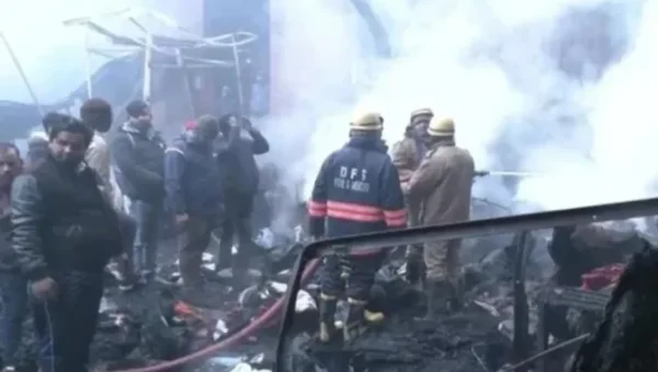 A fire broke out in Delhi’s Lajpat Rai Market, burning 56 stores