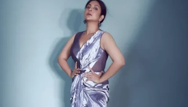 Shefali Shah in a bold strappy peplum draped gown, sets the Internet on fire