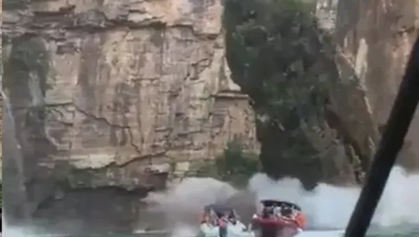 Seven dead, several injured after section of canyon collapsed at Brazilian waterfall