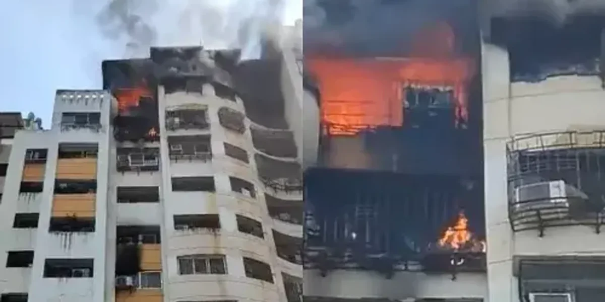 Fire breaks out on 10th floor of residential apartment building in Mumbai, 10 fire tenders on spot