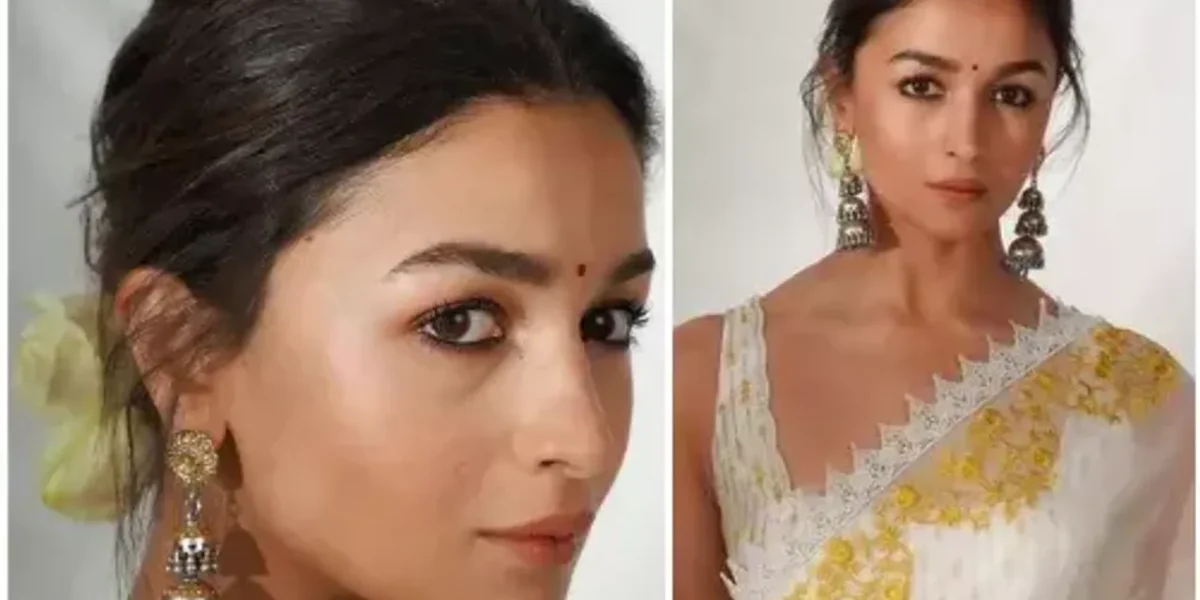 Alia Bhatt in Devnaagri’s organza saree, defines a lit desi girl