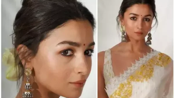 Alia Bhatt in Devnaagri’s organza saree, defines a lit desi girl
