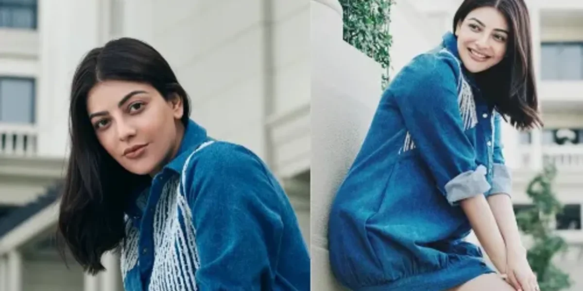 Pregnant Kajal Aggarwal slays maternity fashion in a 13k short denim dress.