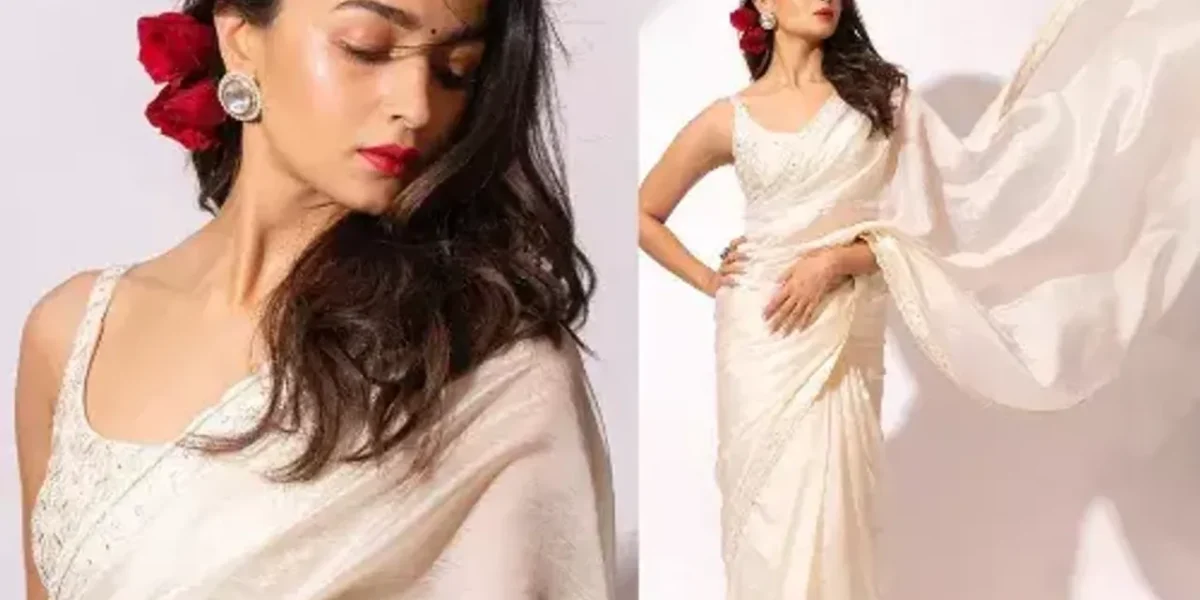 Alia Bhatt’s white streak continues in a Punit Balana saree for Gangubai Kathiawadi promotions